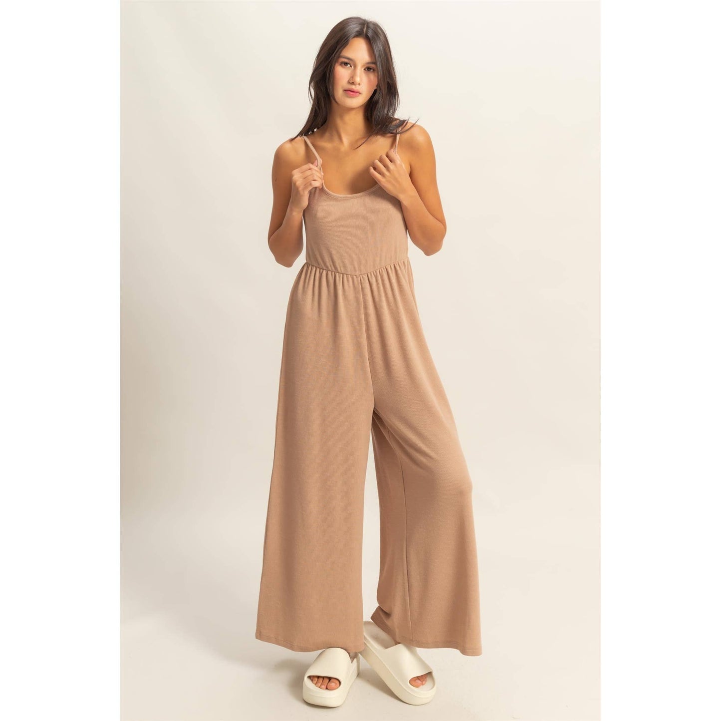Scoop Neck Sleeveless Wide Leg Jumpsuit
