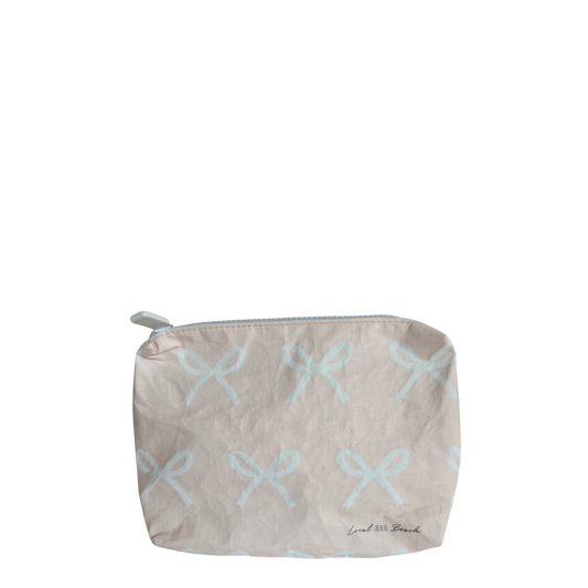 Local Beach - Blush Pink Bows Water Resistant Pouch