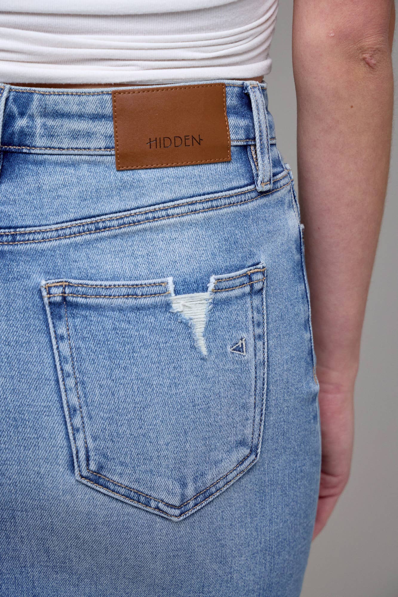 Peyton Medium Light Denim Midi Skirt