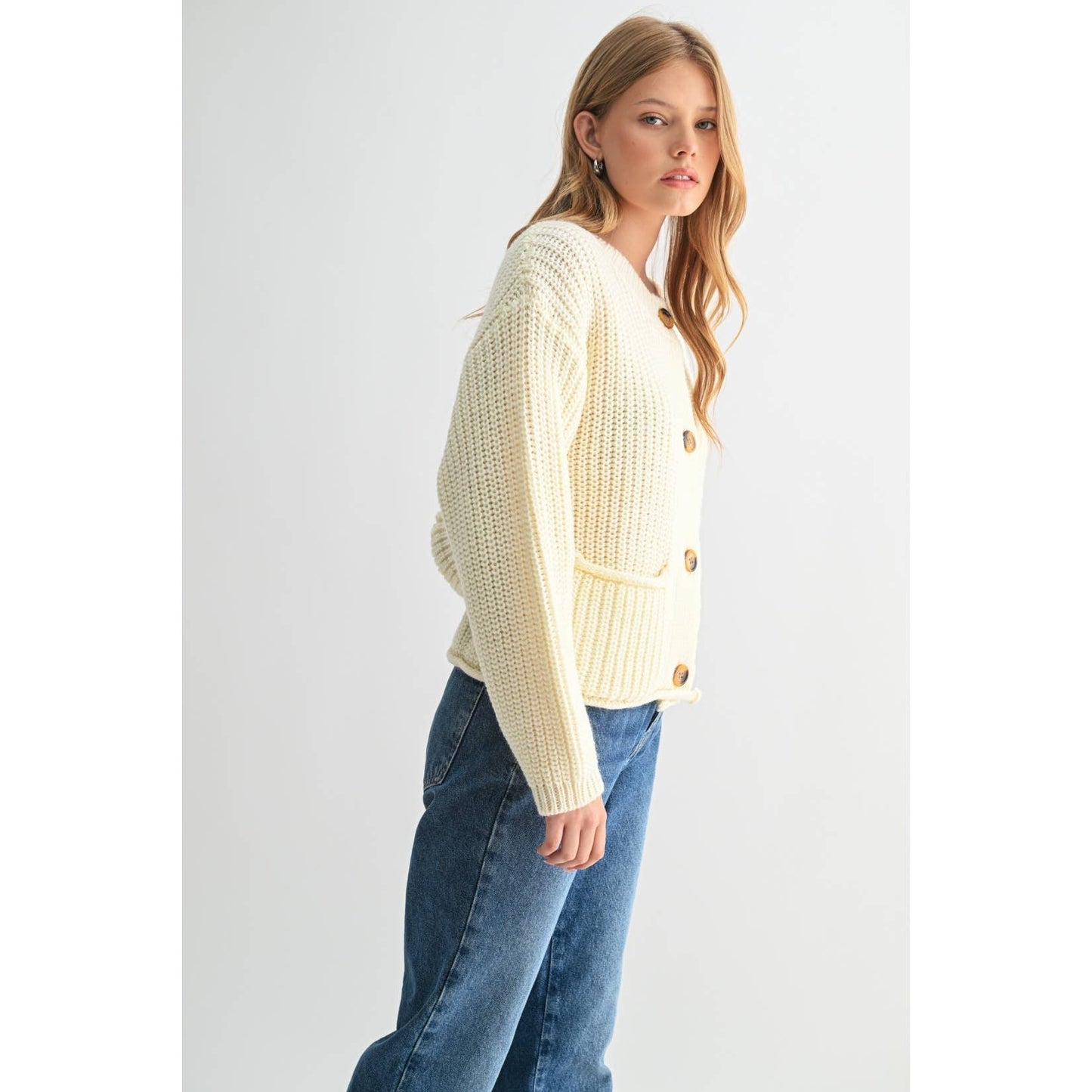 CHUNKY KNIT SWEATER CARDIGAN