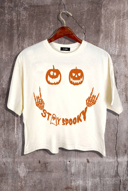 Stay Spooky Graphic Crop Tee