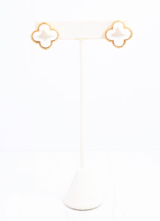 Caroline Hill - Massey Clover Stud Earring Pearl