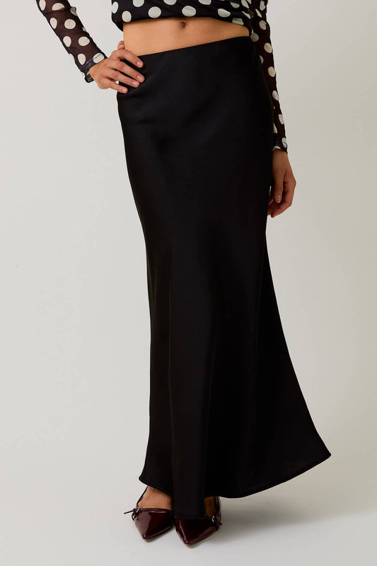 Bias Satin Midi Skirt by LE LIS