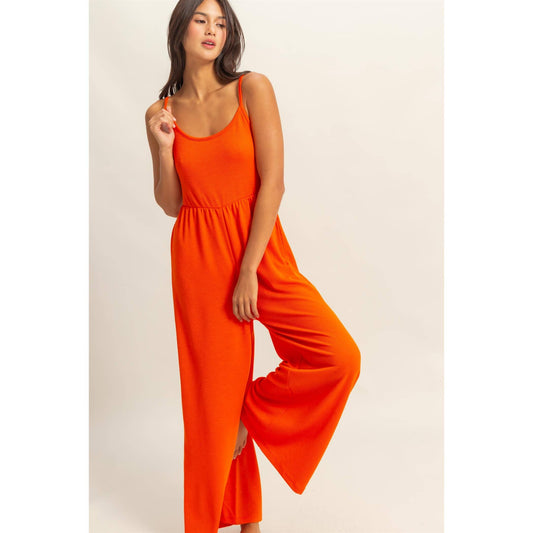 Scoop Neck Sleeveless Wide Leg Jumpsuit