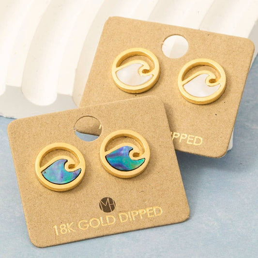 Circle Wave Stud Earrings