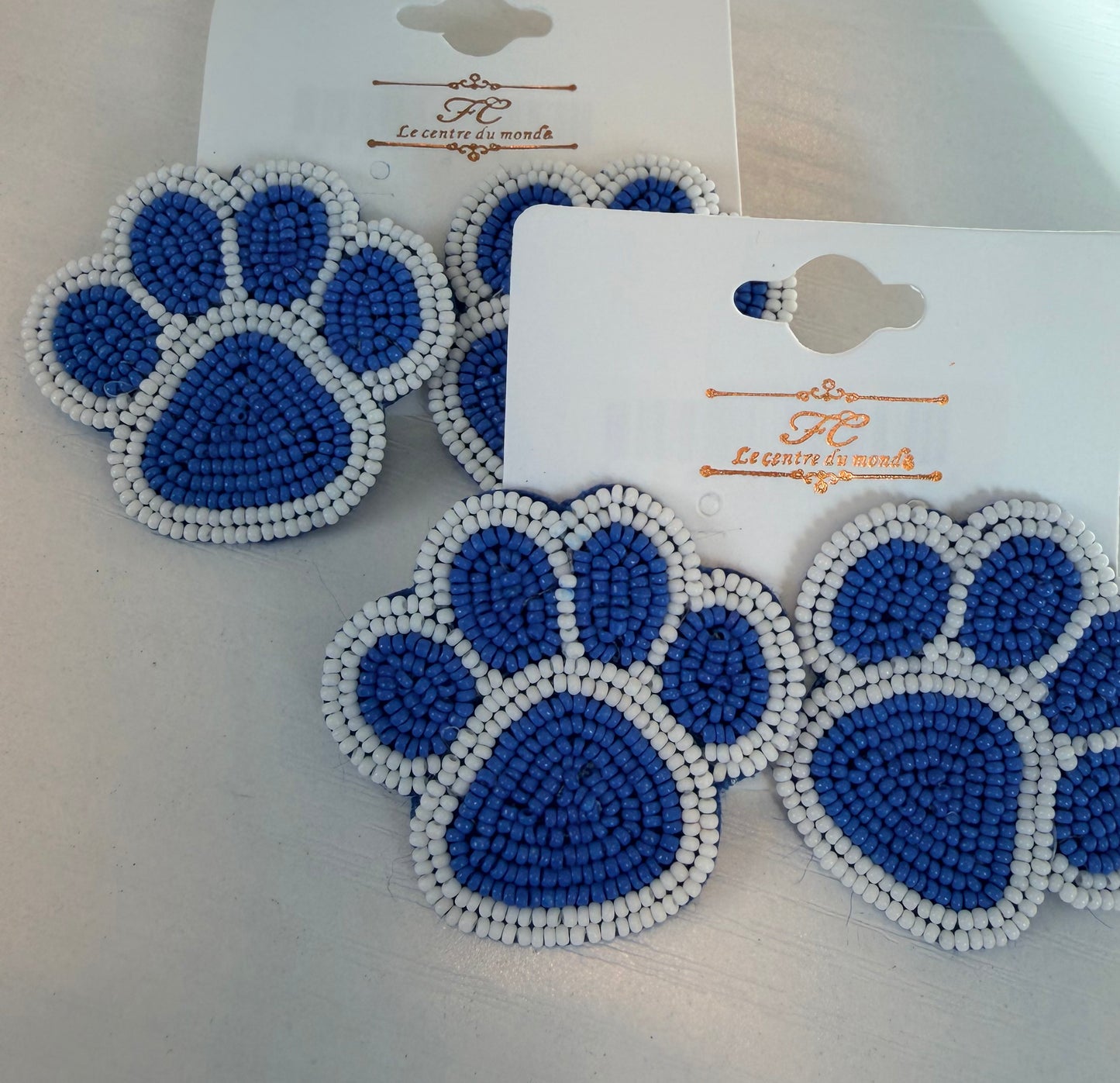 Beaded Paw Earring