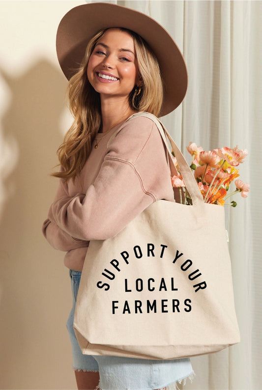 SUPPORT YOUR LOCAL FARMERS Canvas Tote Bag