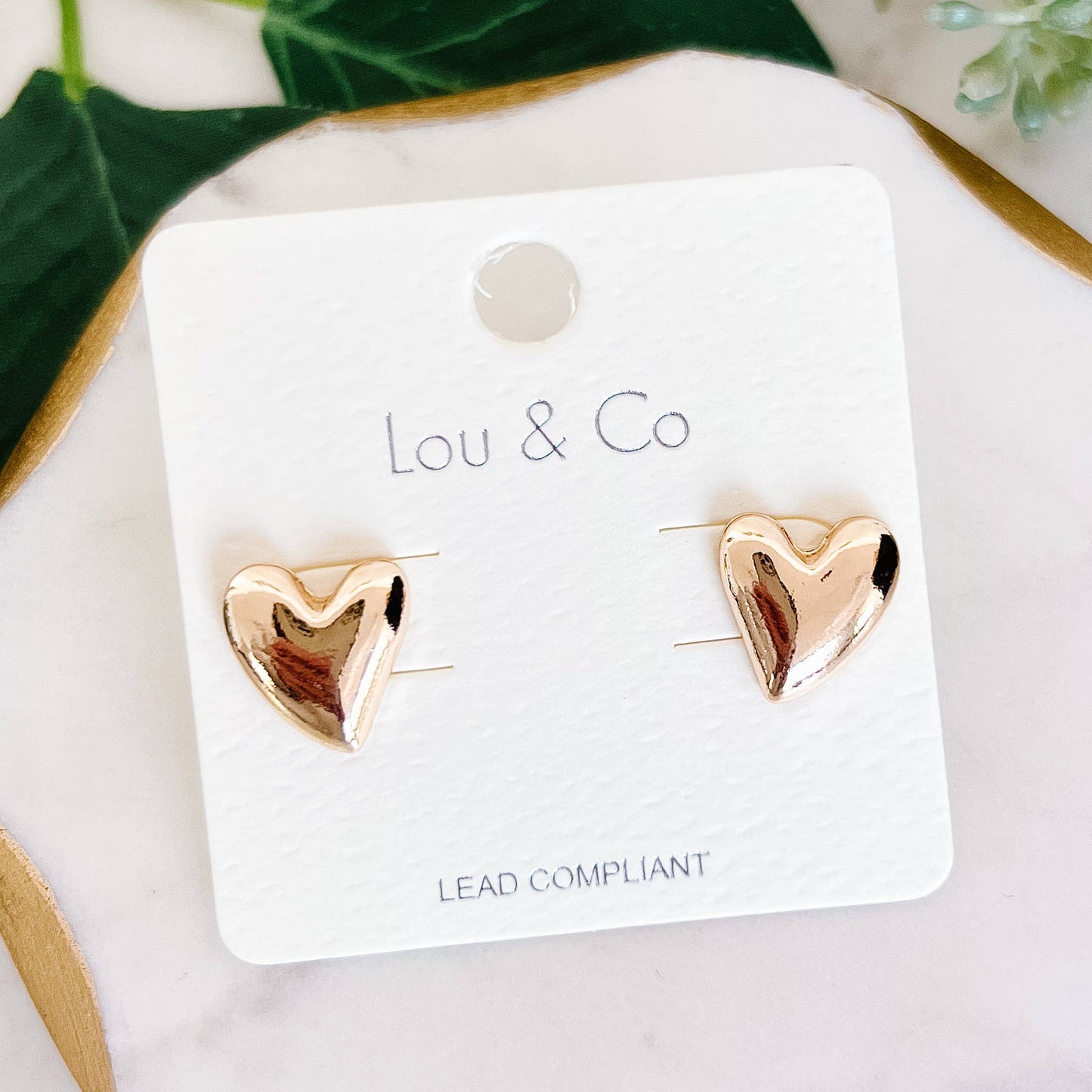 Gold Heart Bubble Earring