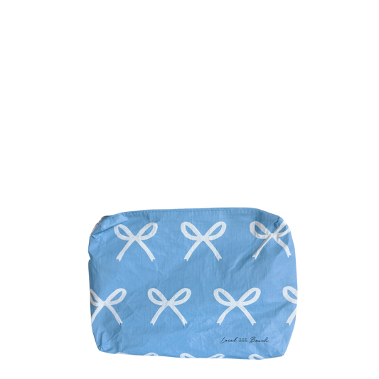 Local Beach - Blue Bows Water Resistant Pouch
