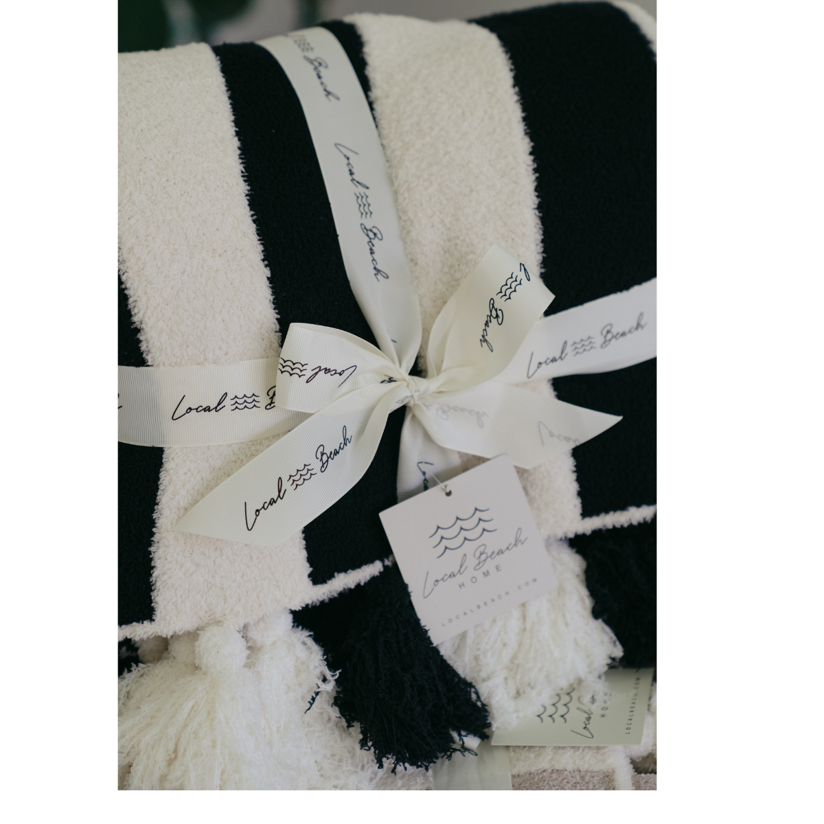 Striped Luxe Home Blanket with Tassels