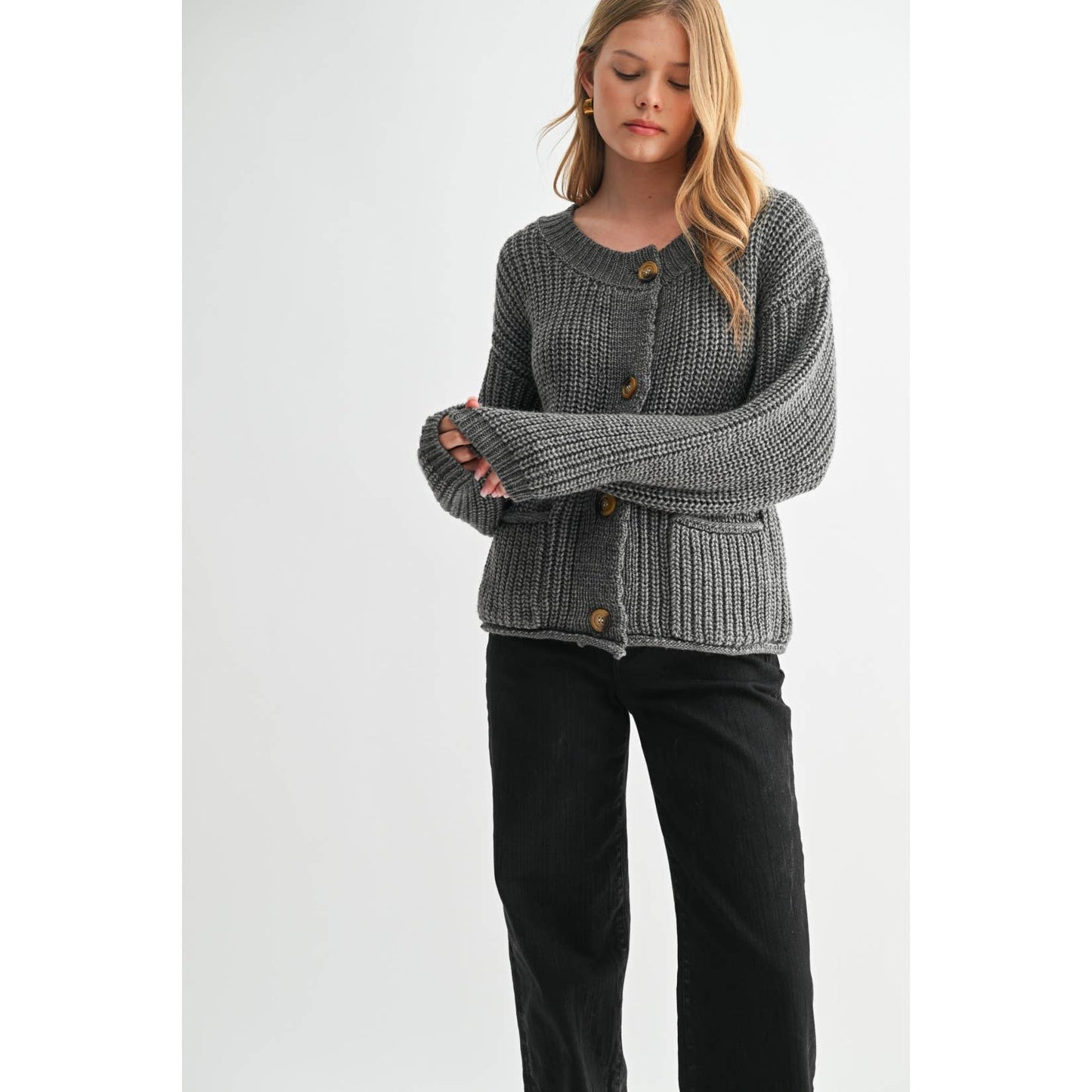 CHUNKY KNIT SWEATER CARDIGAN