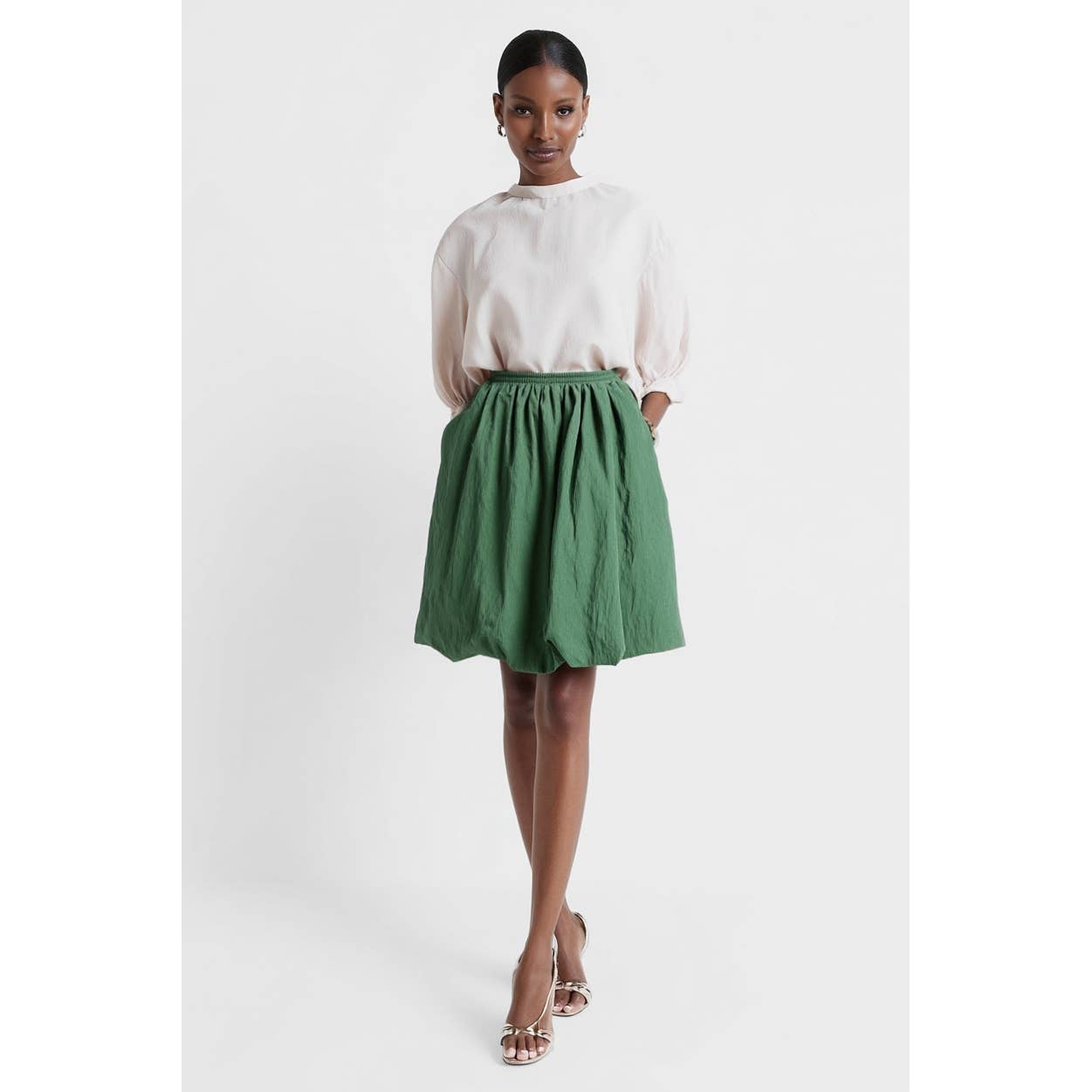 Bubble Skirt Elastic Waistband - ZEBRA