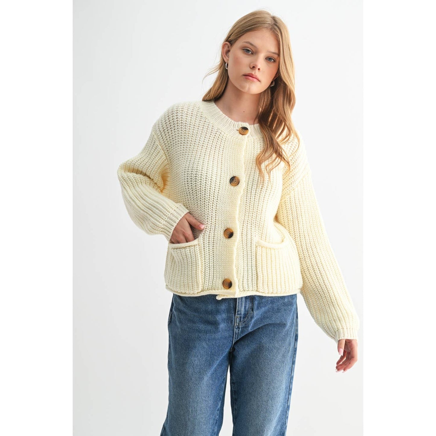 CHUNKY KNIT SWEATER CARDIGAN
