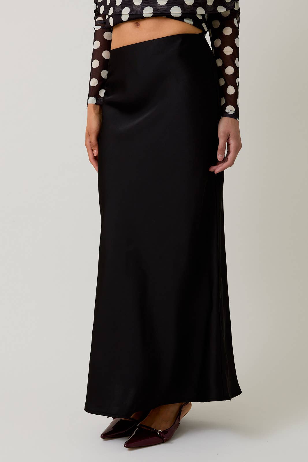 Bias Satin Midi Skirt by LE LIS