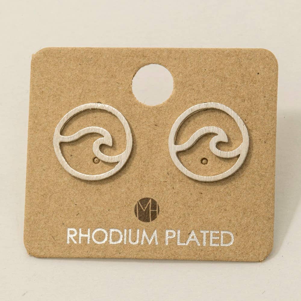 Circle Tidal Wave Stud Earrings