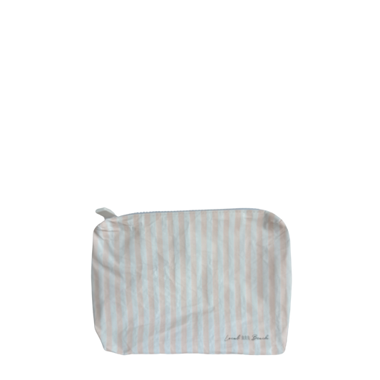 Local Beach - Blush Pink Stripe Water Resistant Pouch