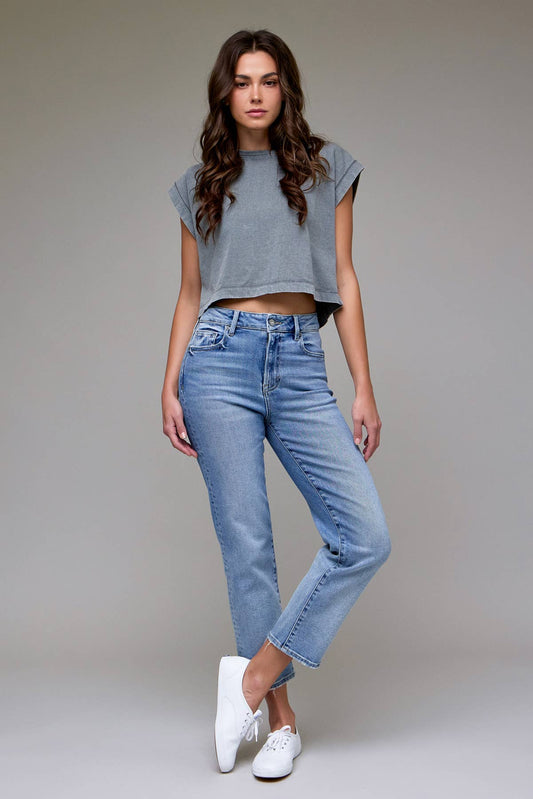 Tracey Jeans -Medium Dark Clean Stretch Denim