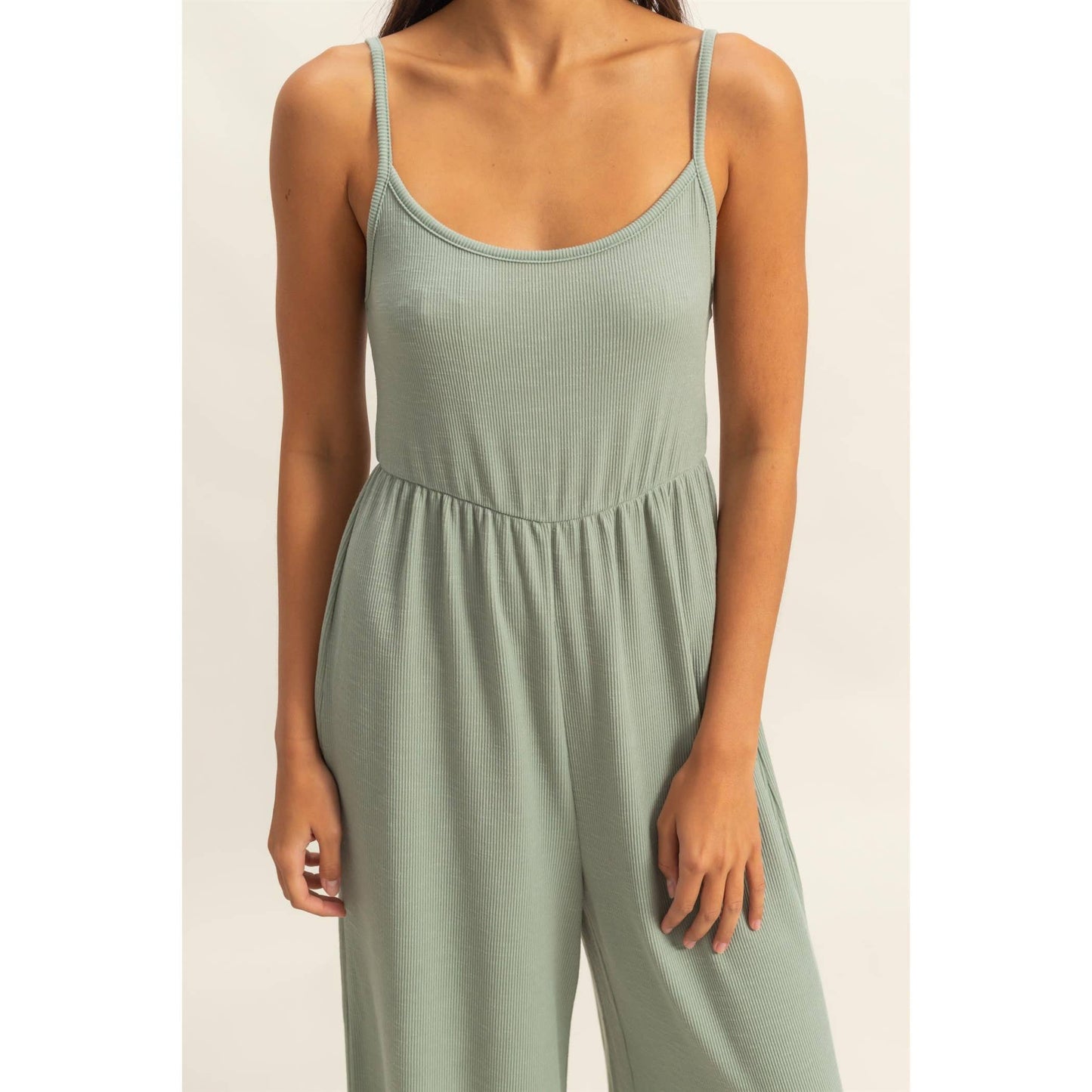 Scoop Neck Sleeveless Wide Leg Jumpsuit