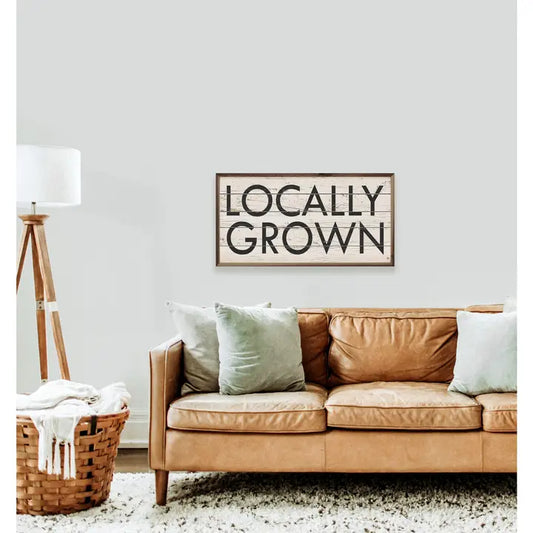 Locally Grown Whitewash Sign - 16 x 8 x 1.5