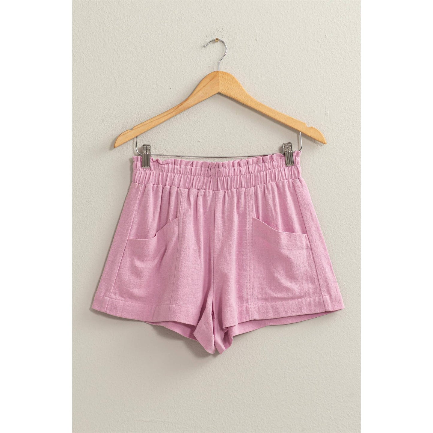 ALL TIME FUN HIGH WAIST LINEN SHORTS