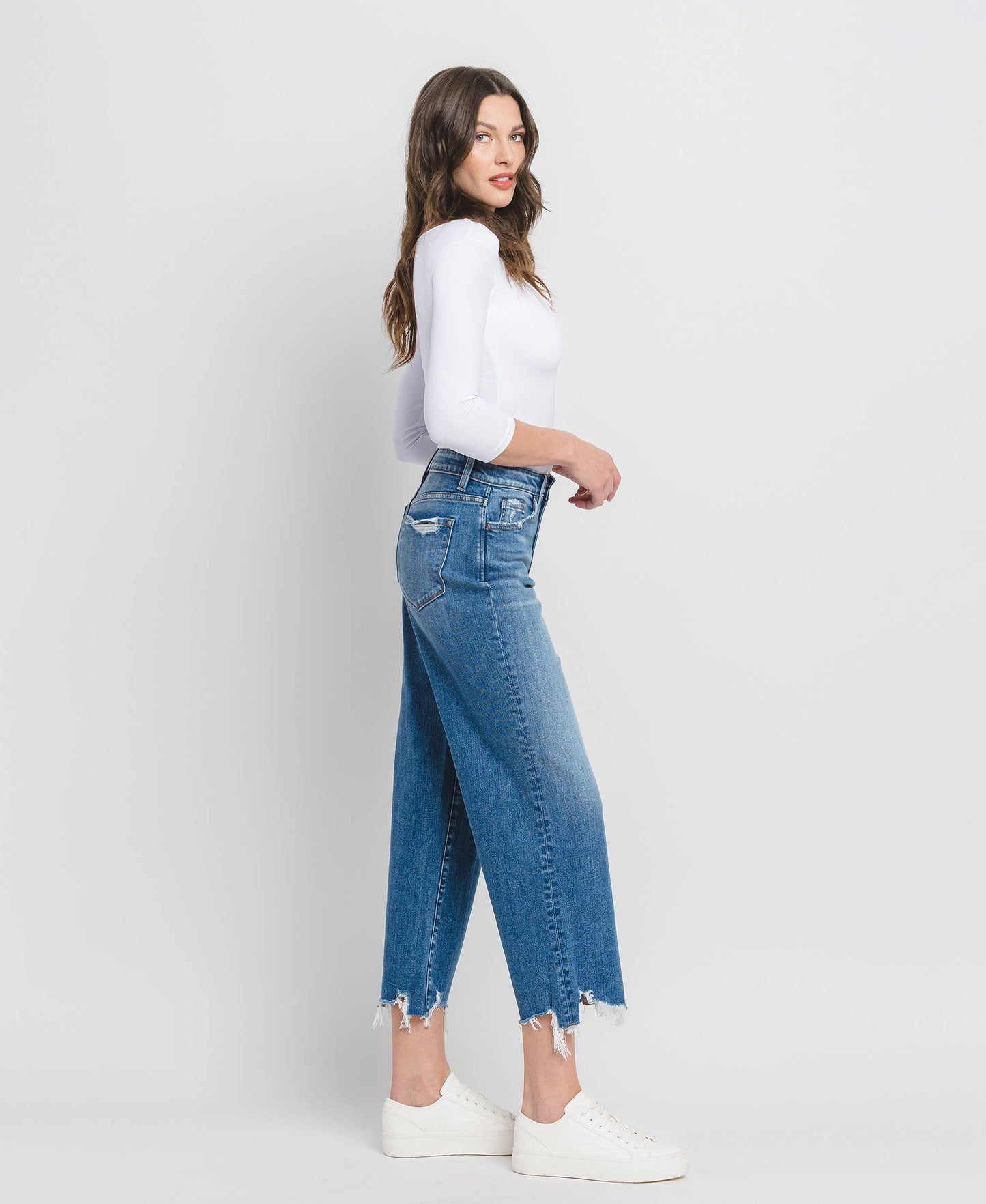 Flying Monkey - Delightful High Rise scrip Wide Leg Jean