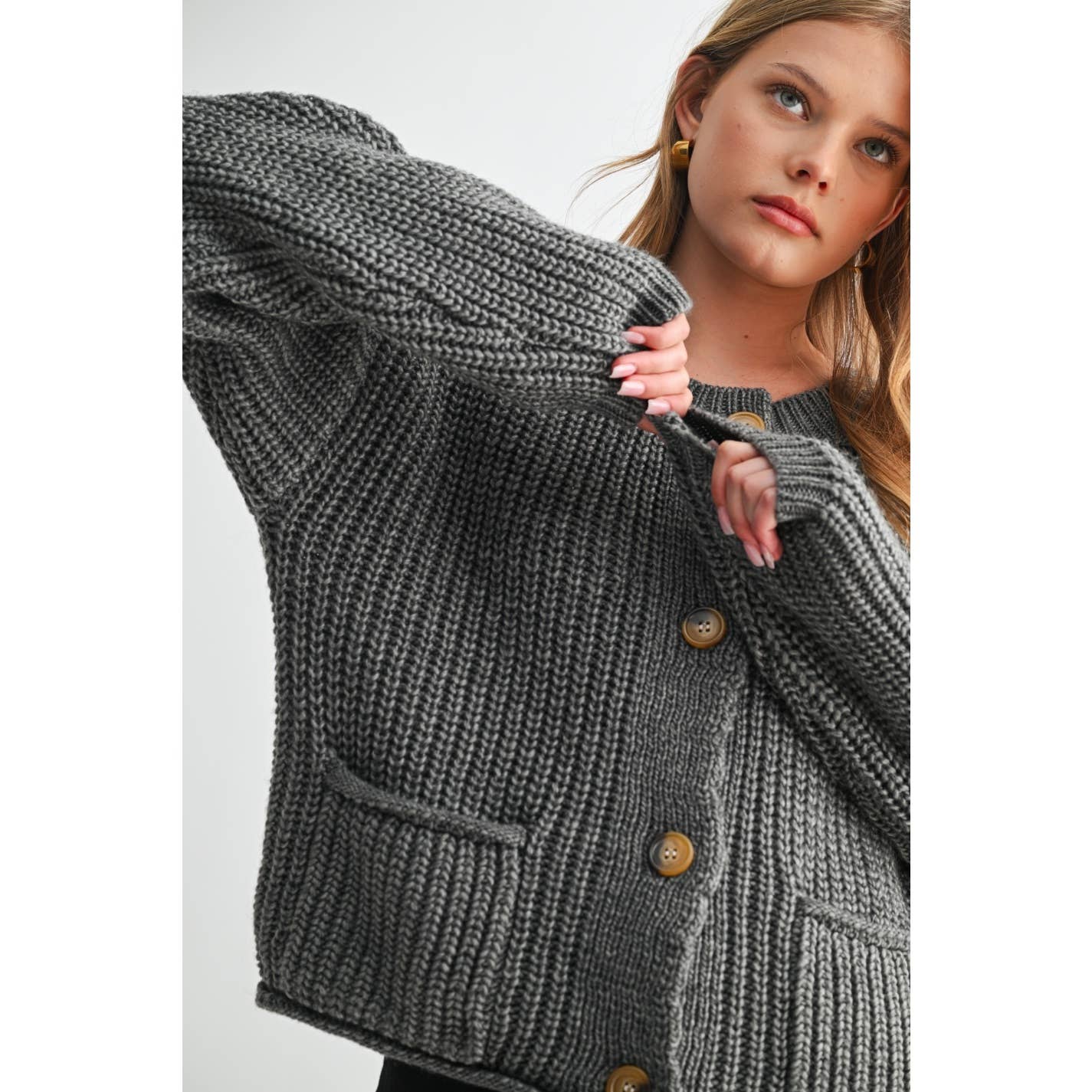 CHUNKY KNIT SWEATER CARDIGAN