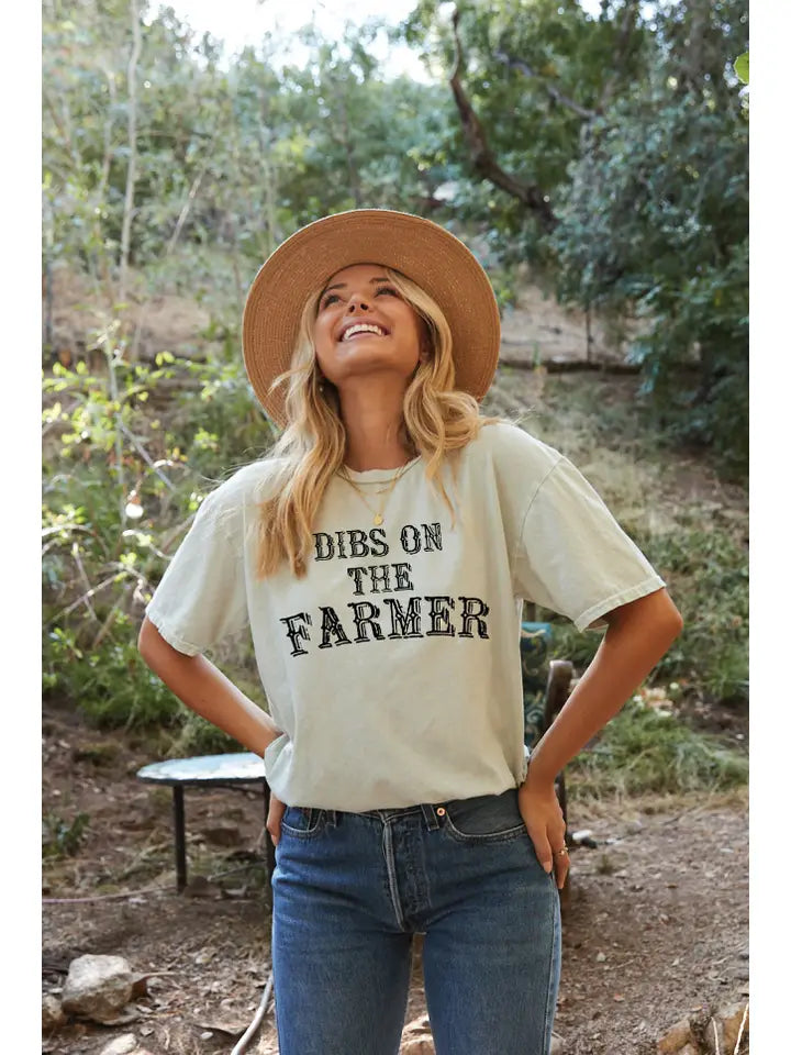 Dibs On the Farmer Mineral Washed Graphic Top