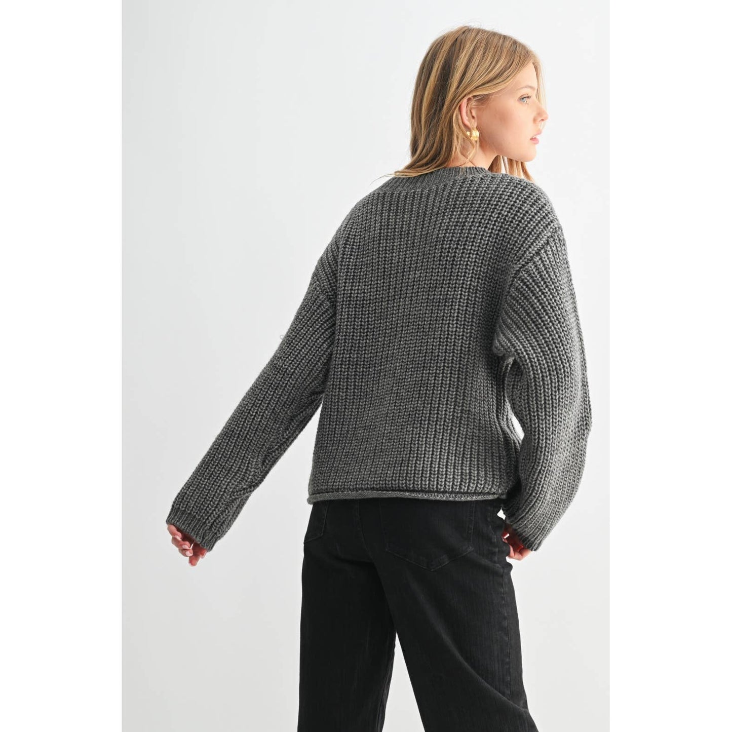 CHUNKY KNIT SWEATER CARDIGAN