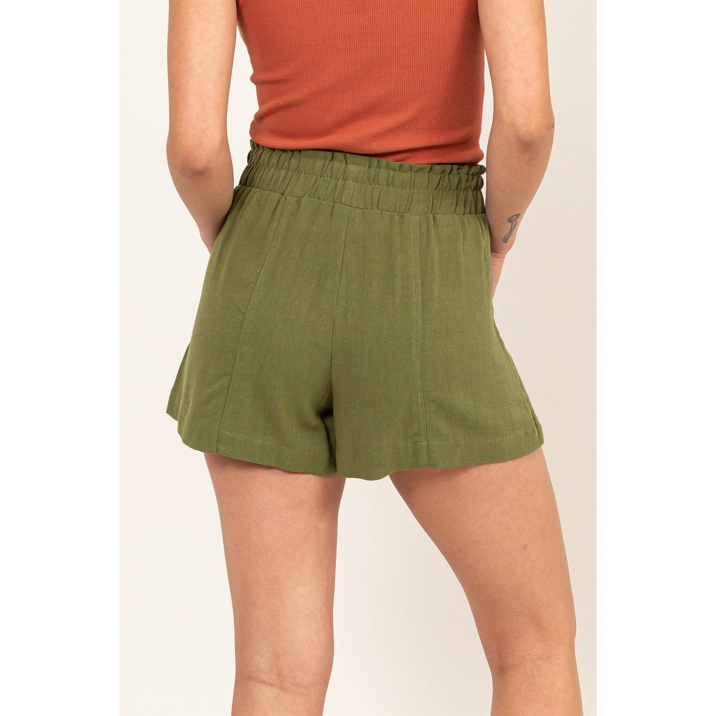 ALL TIME FUN HIGH WAIST LINEN SHORTS