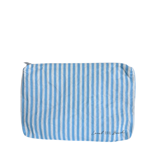 Local Beach - Blue Stripe Water Resistant Pouch