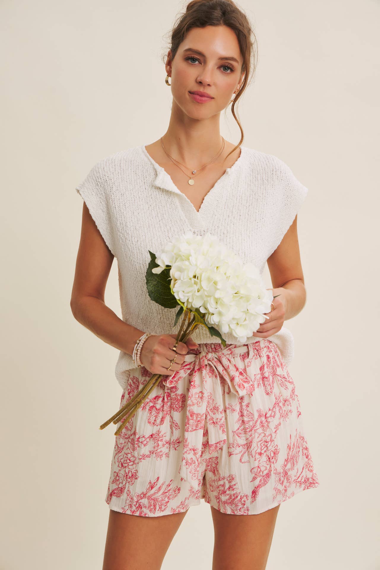 Melissa Sweater - Relaxed Fit Split Neck Knit Sweater Top