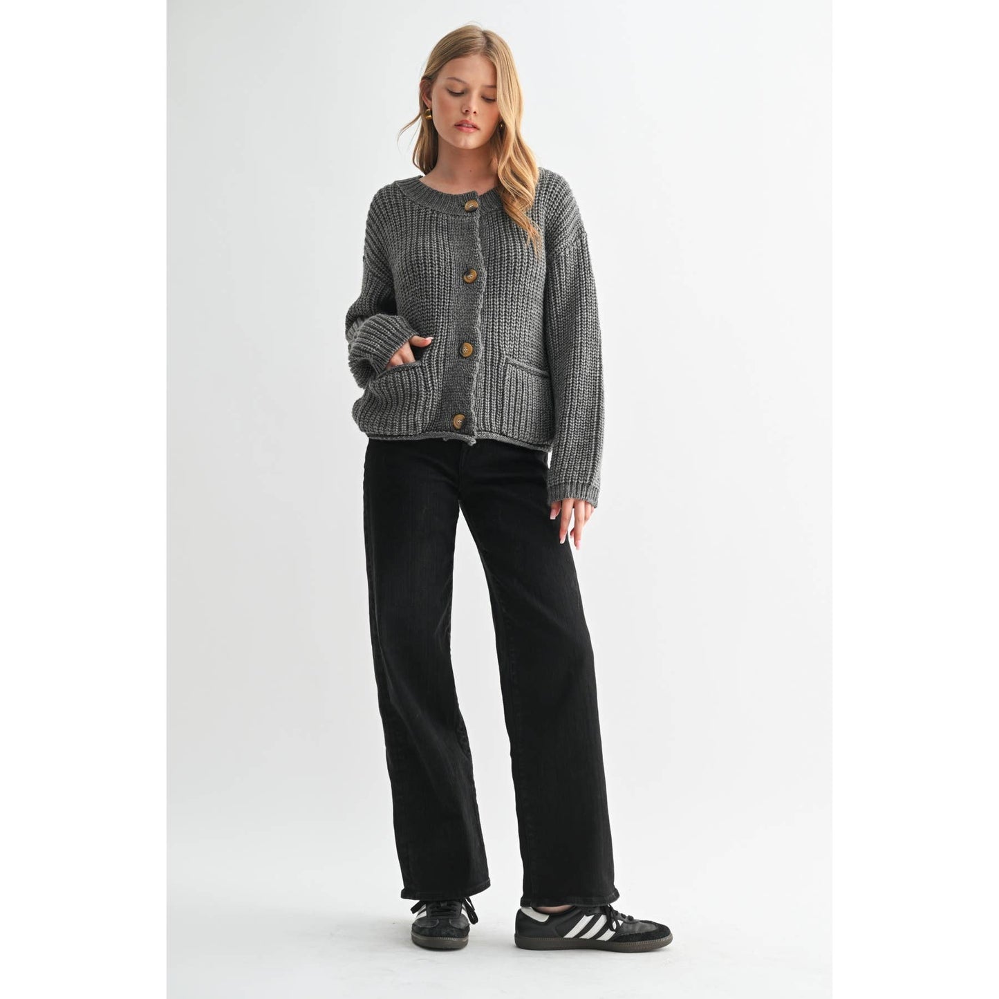 CHUNKY KNIT SWEATER CARDIGAN