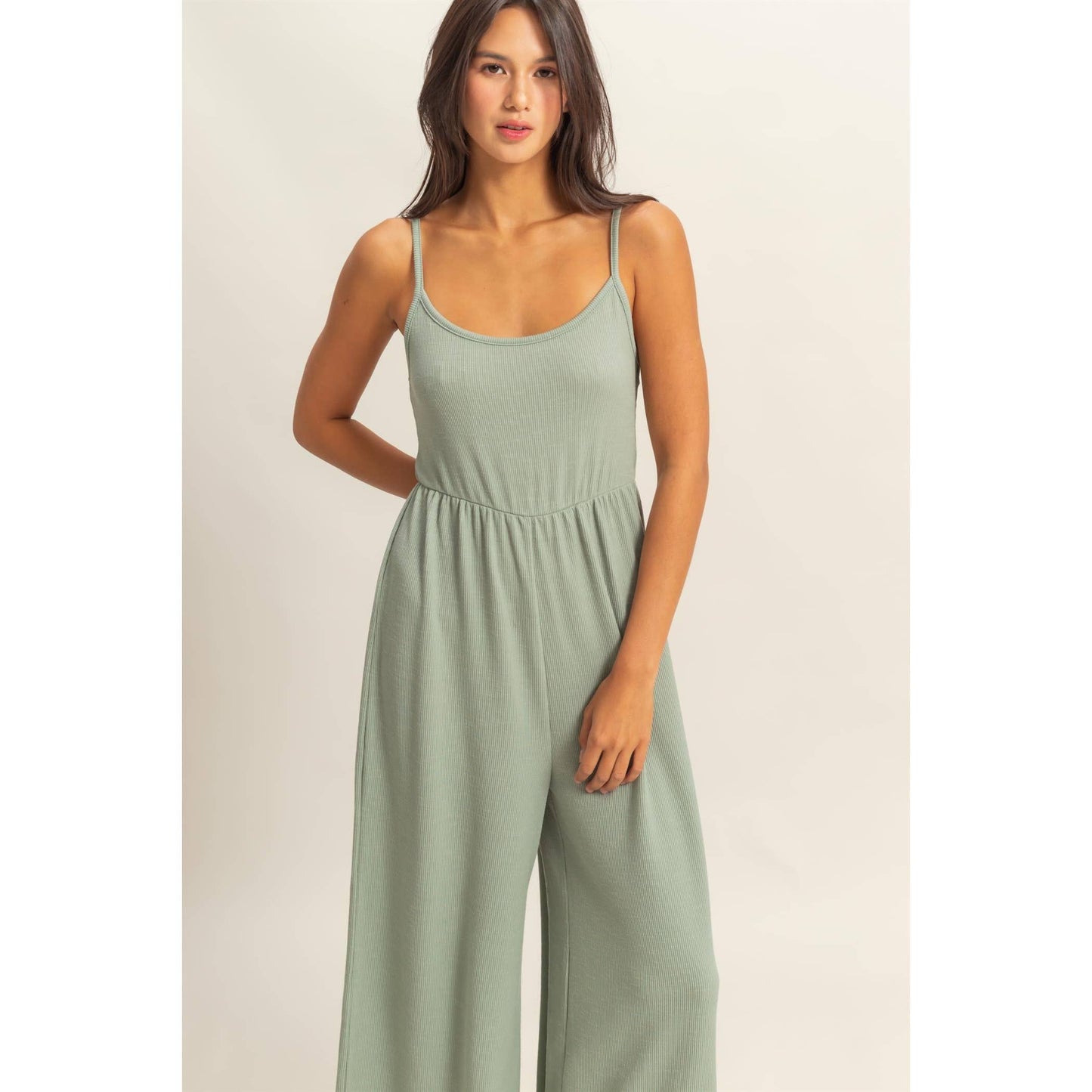 Scoop Neck Sleeveless Wide Leg Jumpsuit
