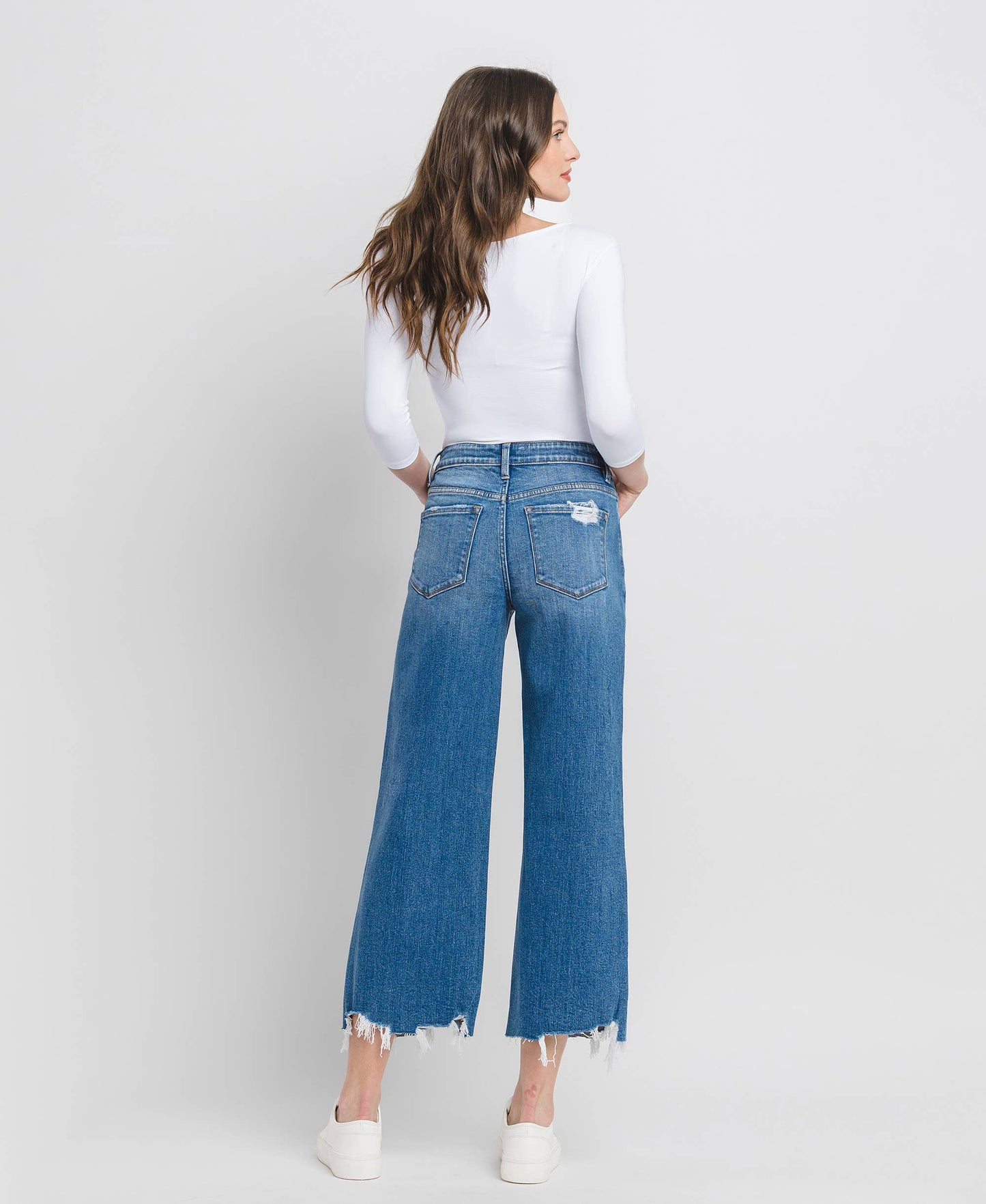 Flying Monkey - Delightful High Rise scrip Wide Leg Jean