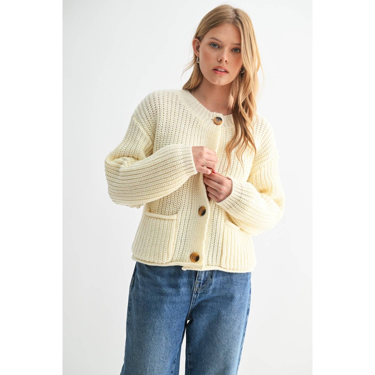 CHUNKY KNIT SWEATER CARDIGAN