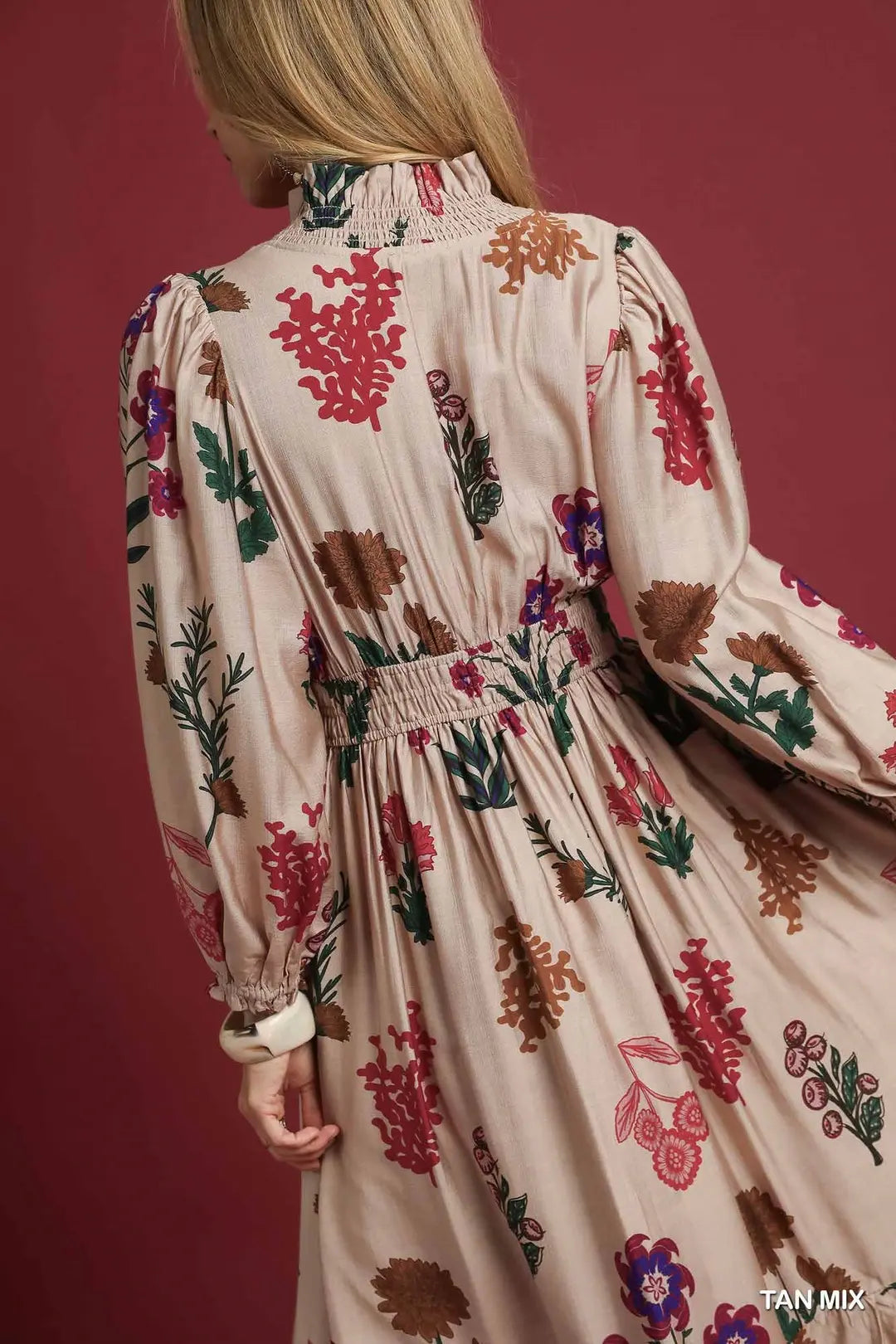 Suzanne Mix Floral Print Midi Dress