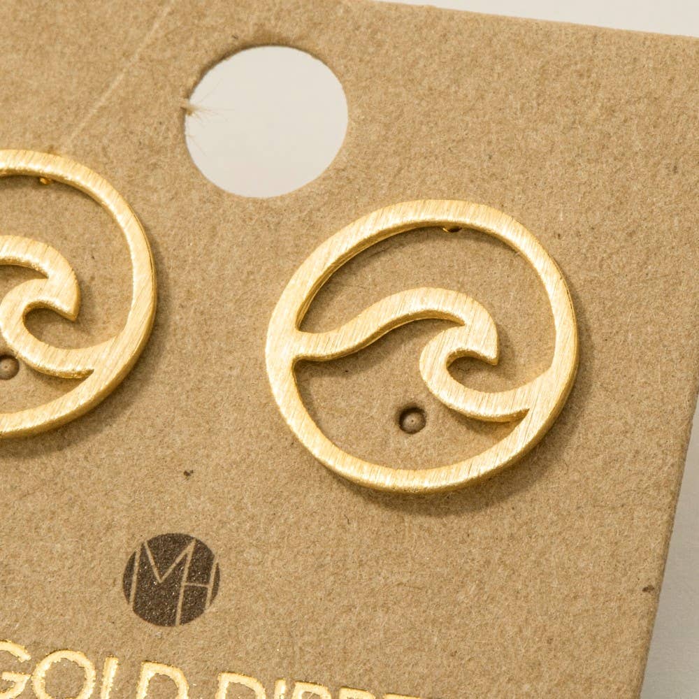 Circle Tidal Wave Stud Earrings