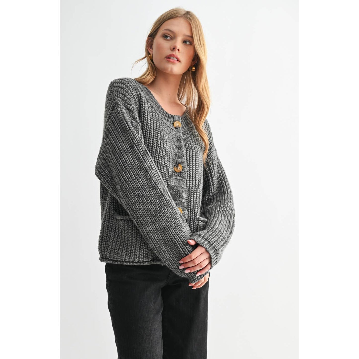 CHUNKY KNIT SWEATER CARDIGAN