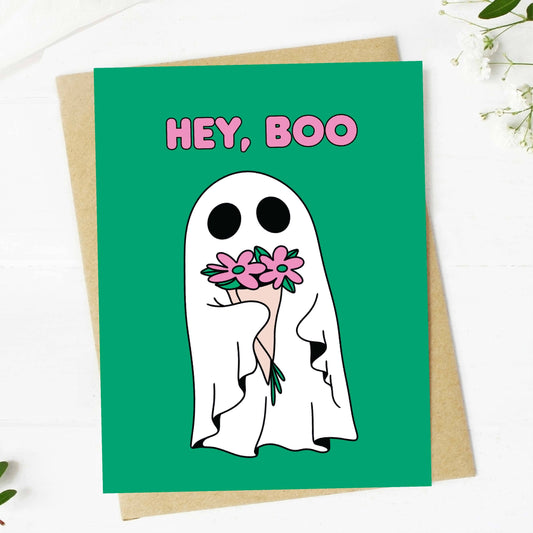 Hey, Boo Cute Ghost Halloween Card