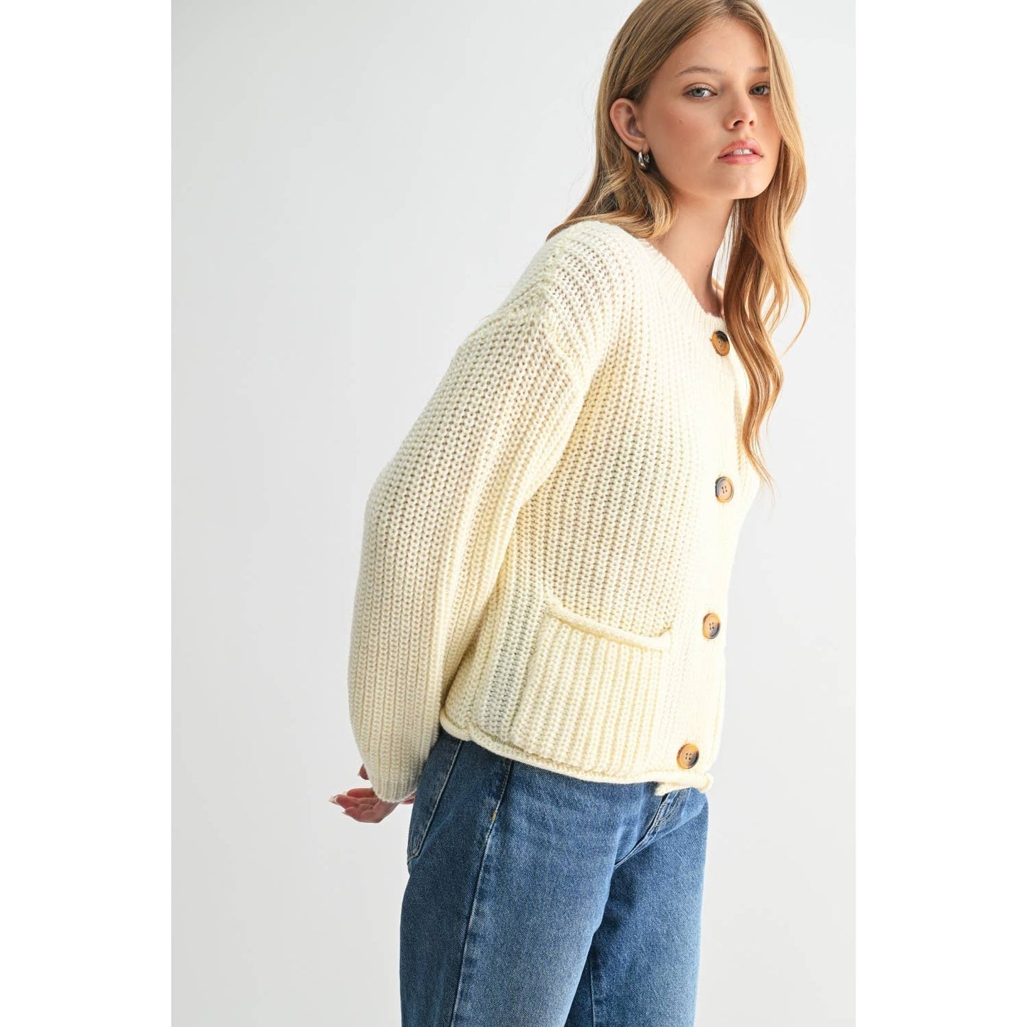 CHUNKY KNIT SWEATER CARDIGAN