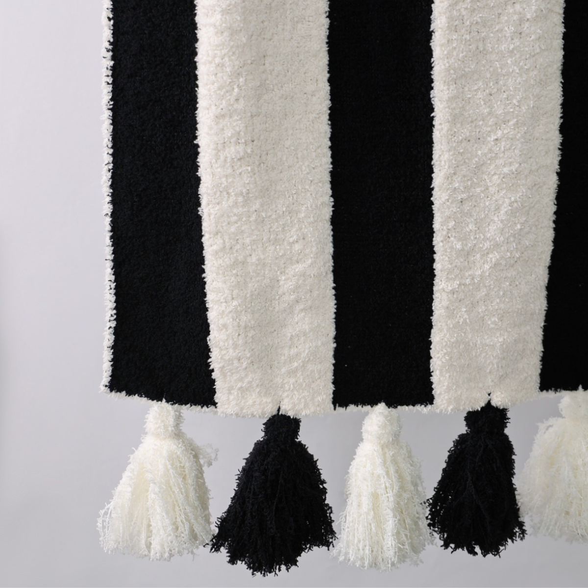 Striped Luxe Home Blanket with Tassels