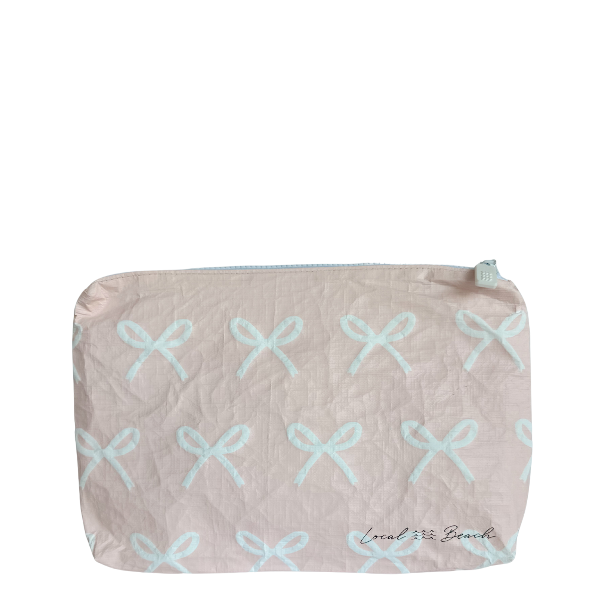 Local Beach - Blush Pink Bows Water Resistant Pouch