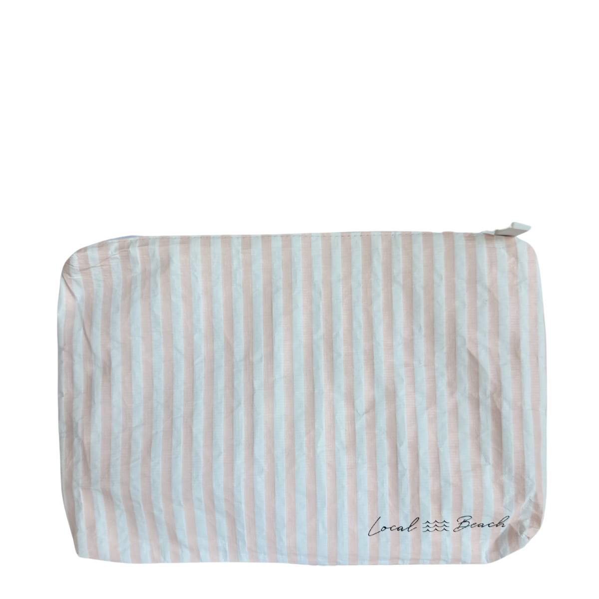 Local Beach - Blush Pink Stripe Water Resistant Pouch