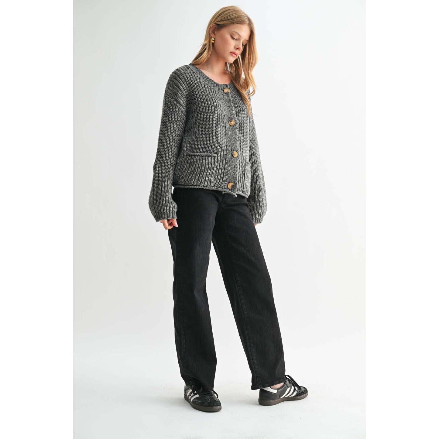 CHUNKY KNIT SWEATER CARDIGAN