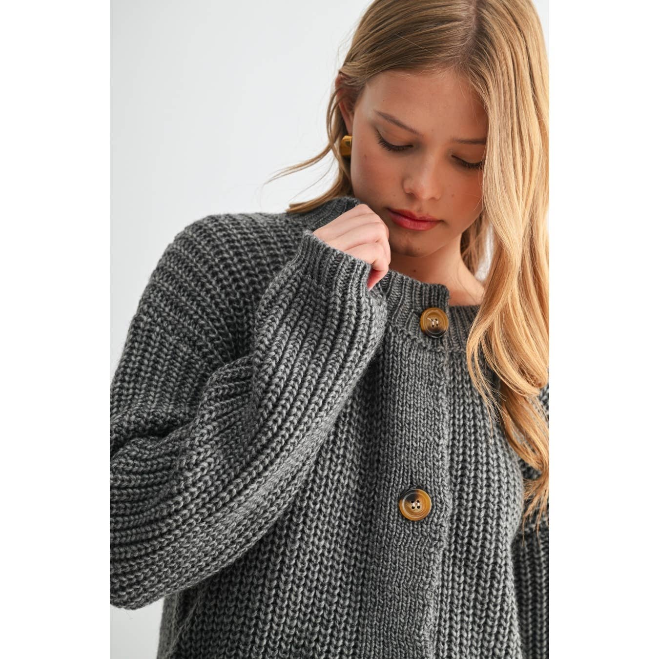 CHUNKY KNIT SWEATER CARDIGAN