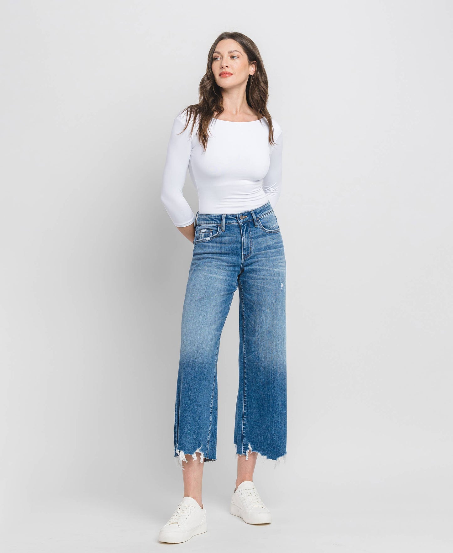 Flying Monkey - Delightful High Rise scrip Wide Leg Jean