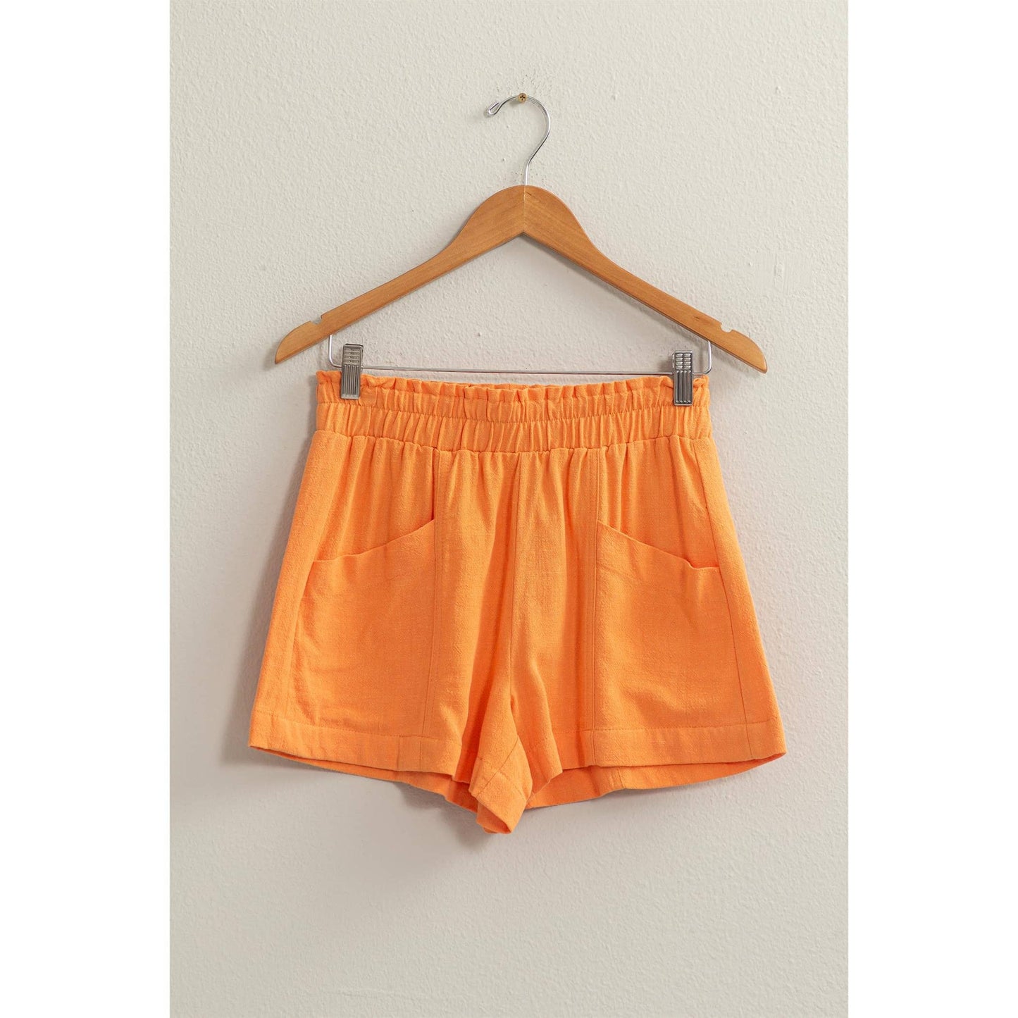 ALL TIME FUN HIGH WAIST LINEN SHORTS