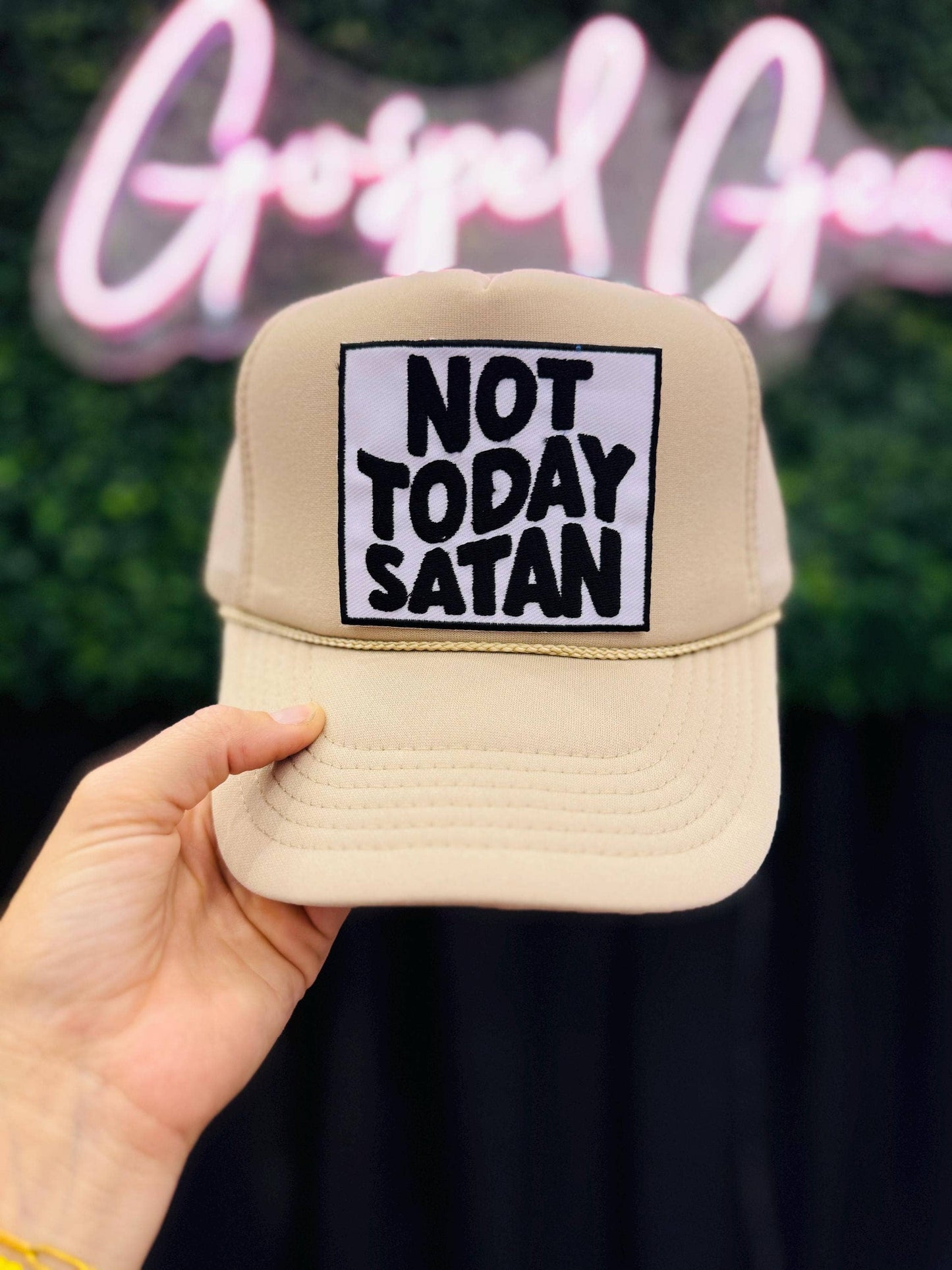 Not Today Satan Embroidered Trucker Hat