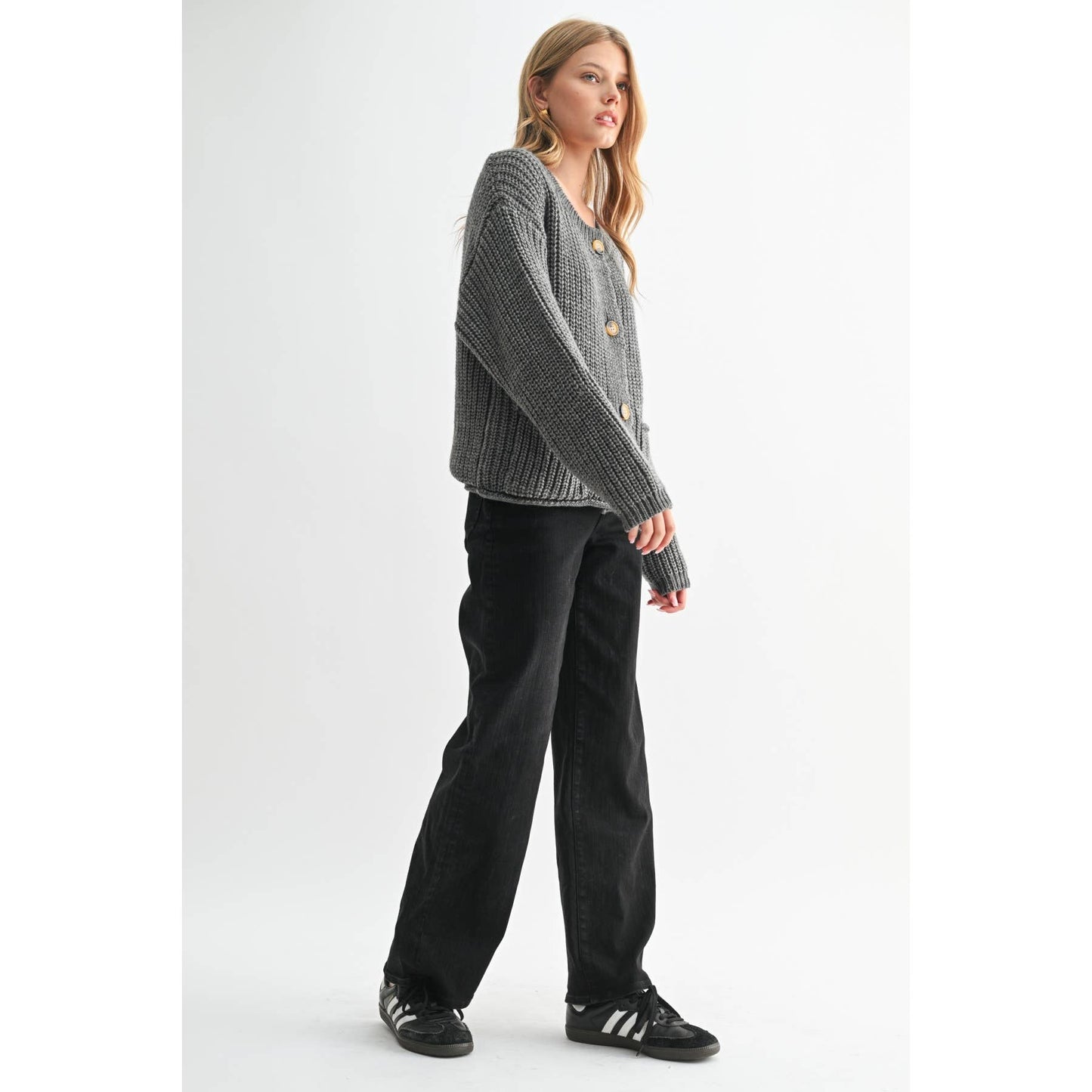 CHUNKY KNIT SWEATER CARDIGAN