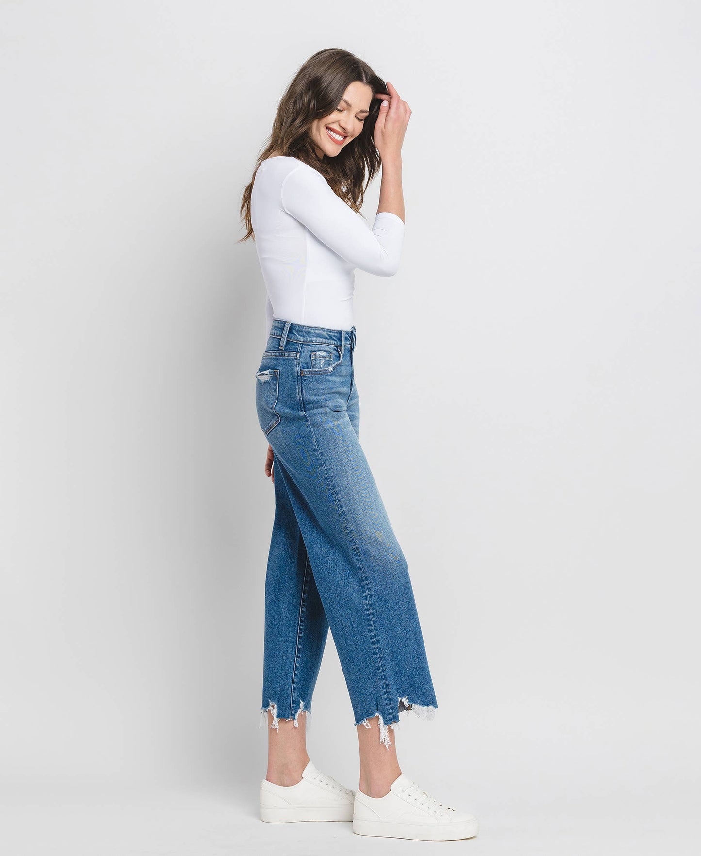 Flying Monkey - Delightful High Rise scrip Wide Leg Jean